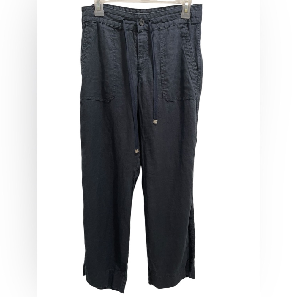 LRL Wide Leg Drawstring Linen Pants Navy Blue Women’s Size 0